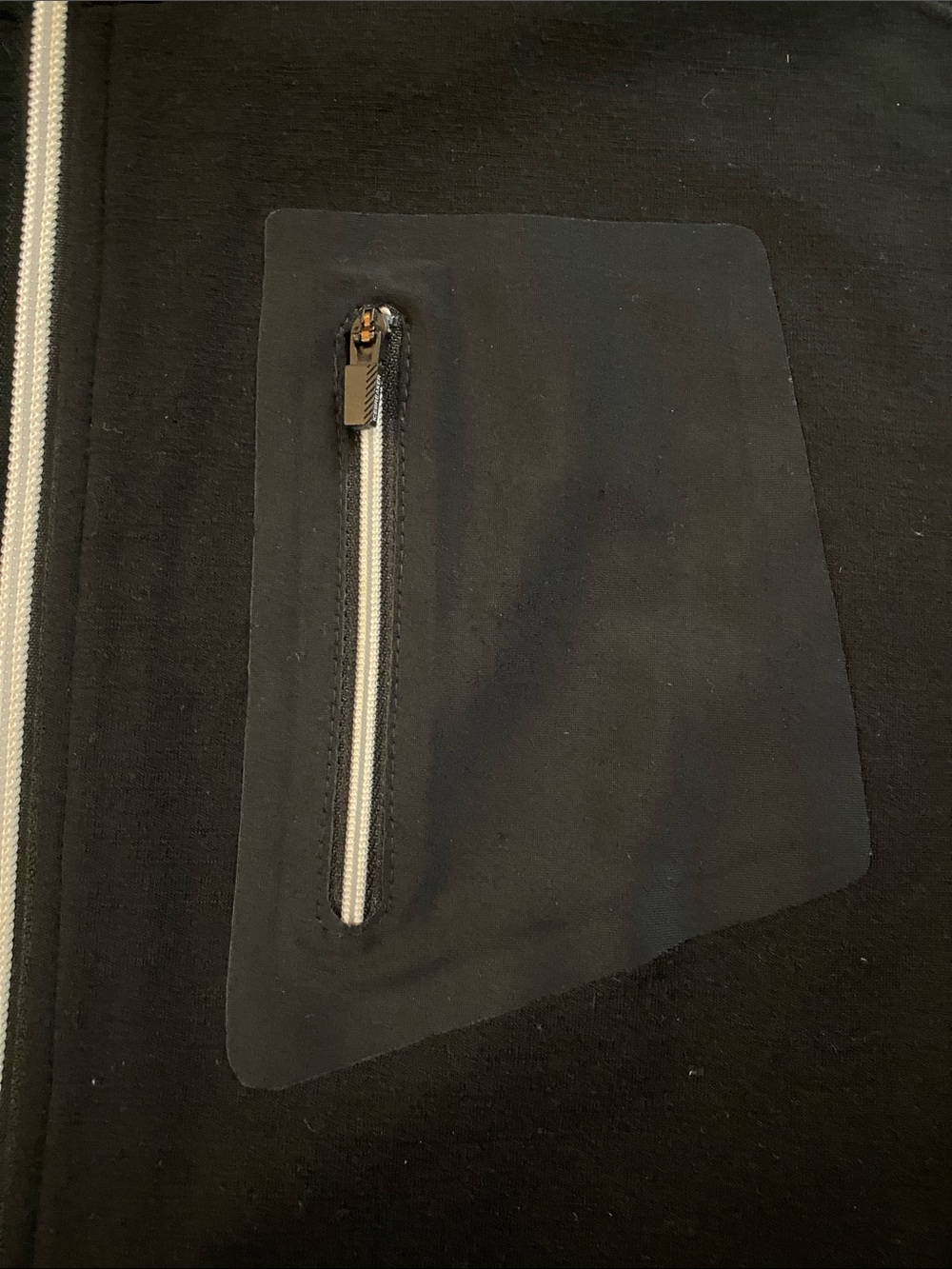 Icebreaker Black Merino Wool Full-Zip Vest with Chest Zip Pocket and side panels - Picture 3 of 9